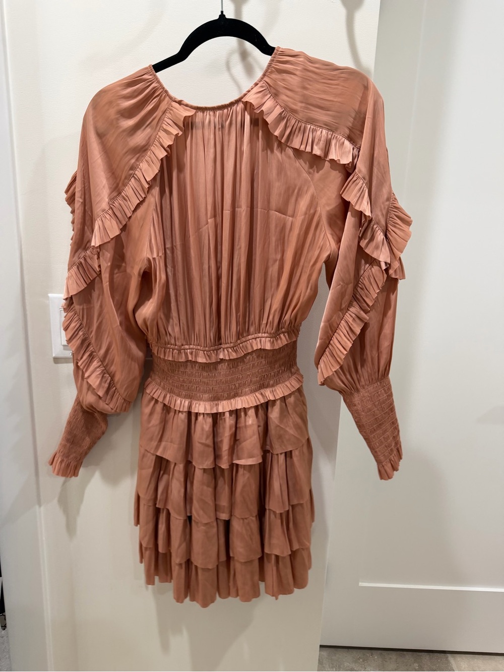 Ulla Johnson Tiered Ruffle Mini Dress - Dusty Rose